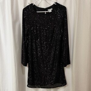 H&M Black Sequin Mini Dress